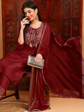 Women Silk Blend Embroidered Kurta Trouser-PKSKD1789